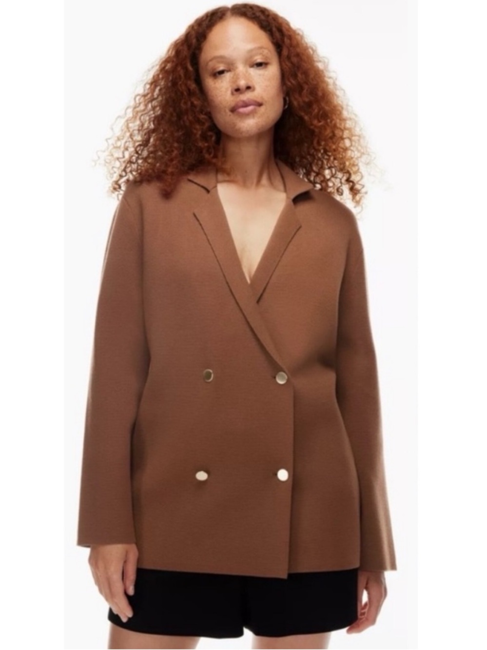 Babaton Aritzia Cover Knit Cardigan Blazer Brown